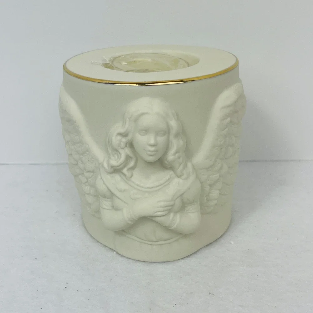 Lenox Radiant Light Angel Votive Ivory Porcelain Gold Trim Candle Holder 863056